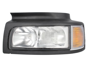 Far stanga H1, manual cu semnalizator si rama fundal argintiu, culoare Semnalizator portocaliu RENAULT TRUCKS KERAX, MIDLUM, PREMIUM dupa 1996