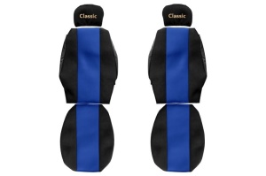 Huse scaun camion Classic (albastru, material velur, serie CLASSIC, centura pasager asamblata in scaun tetiera reglabila ) MAN F2000 L2000