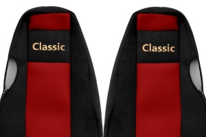 Huse scaun camion Classic (rosu, material velur, serie CLASSIC, centura pasager asamblata in scaun) Scania 4 - Img 2