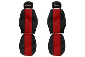 Huse scaun camion Classic (rosu, material velur, serie CLASSIC, centura pasager asamblata in scaun tetiera reglabila ) MAN F2000 L2000