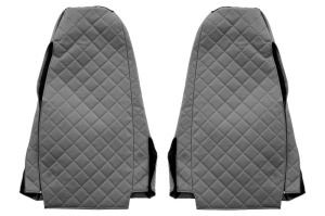 Huse scaun camion Elegance (gri, material eco-piele / velur, serie ELEGANCE, tetiera integrata pentru pasageri; tetiera soferului integrata) potrivit SCANIA - Img 2