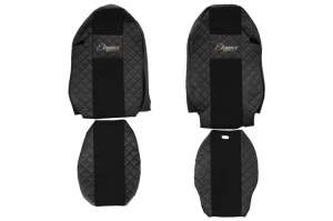 Huse scaun camion Elegance (negru, material eco-piele / velur, serie ELEGANCE) potrivit MERCEDES
