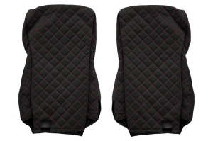 Huse scaun camion Elegance (negru/rosu, material eco-piele / velur, serie ELEGANCE, Euro 6) potrivit DAF - Img 2