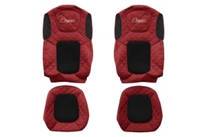 Huse scaun camion Elegance (rosu, material eco-piele / velur, serie ELEGANCE) potrivit FORD F-MAX