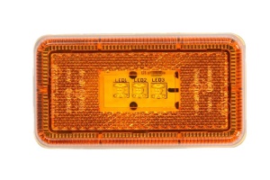 Lampa gabarit Dreapta/Stanga, galben/portocaliu, LED, inaltime 55mm; latime 103mm; adancime 15/28,5/103mm, 24V potrivita SCANIA 3, 4, 4 BUS, G I, P I, R I, T 1987-2019