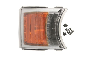 Lampa Semnalizator fata stanga/dreapta culoare sticla: portocaliu, H21W/P21W, led: 4/8, cu Lumini zi SCANIA P,G,R,T dupa 2003