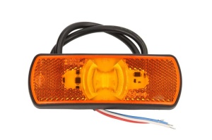 Lumini marcaj spate stanga/dreapta portocaliu, LED, inaltime 44; latime 122; adancime 19, suprafata, lungime furtun 500, 12/24V cu functie semnalizator , reflectorizant
