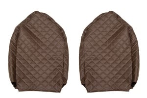 Set 2 huse scaun Elegance (maro/bej, material eco-piele / velur, serie ELEGANCE, tetiera integrata pentru pasageri; tetiera soferului integrata) potrivit RENAULT T - Img 2