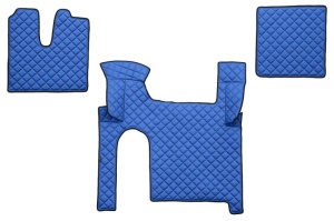 Set covor podea camion potrivit MAN ECO-LEATHER, set 3 buc. (material - eco-piele, culoare - albastru, pentru transmisie manuala) potrivit MAN