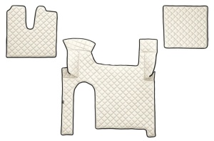 Set covor podea camion potrivit MAN ECO-LEATHER, set 3 buc. (material - eco-piele, culoare - bej, pentru transmisie manuala) potrivit MAN