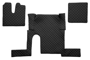 Set covor podea camion potrivit MAN un sertar, ECO-LEATHER, set 3 buc. (material - eco-piele, culoare - negru, pentru transmisie manuala) potrivit MAN TGX