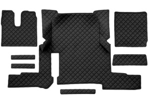 Set covor podea camion potrivit MAN un sertar, ECO-LEATHER, set 7 bucati (material - eco-piele, culoare - negru, transmisie automata) potrivit MAN TGX dupa 2019