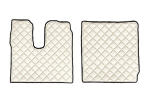 Set covor podea camion potrivit MAN un sertar, ECO-LEATHER, set 7 bucati (material - eco-piele, culoare - bej, pentru transmisie manuala) potrivit MAN TGX - Img 2