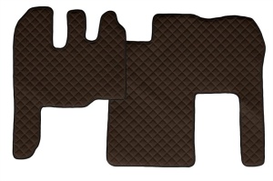 Set covor podea camion potrivit Renault ECO-LEATHER, 2 bucati (material - eco-piele, culoare - maro) potrivit RENAULT TRUCKS MAGNUM dupa 2004