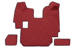 Set covor podea camion potrivit Scania ECO-LEATHER, set 5 buc (material - eco-piele, culoare - rosu, pentru transmisie manuala) potrivit SCANIA P,G,R dupa 2004 - Img 3