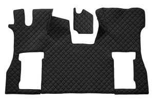 Set covor podea camion potrivit Scania scaun pneumatic pentru pasageri, ECO-LEATHER, 2 bucati (material - eco-piele, culoare - negru) potrivit SCANIA L