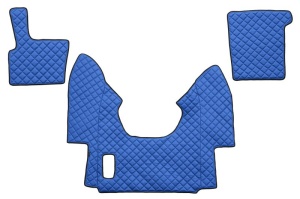 Set covorase podea camion potrivit DAF ECO-LEATHER, set 3 buc. (material - eco-piele, culoare - albastru, transmisie automata) potrivit DAF 95 XF 1997-2012
