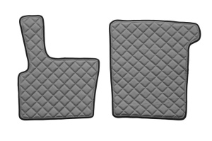 Set covorase podea camion potrivit DAF ECO-LEATHER, set 3 buc. (material - eco-piele, culoare - gri, transmisie automata) potrivit DAF 95 XF, XF 95 1997-2012 - Img 2