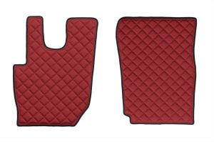 Set covorase podea camion potrivit DAF ECO-LEATHER, set 3 buc. (material - eco-piele, culoare - rosu, pentru transmisie manuala) potrivit DAF dupa 2013 - Img 2
