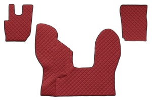 Set covorase podea camion potrivit DAF ECO-LEATHER, set 3 buc. (material - eco-piele, culoare - rosu, transmisie automata) potrivit DAF dupa 2013
