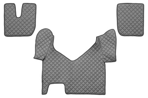 Set covorase podea camion potrivit Iveco ECO-LEATHER, set 3 buc. (material - eco-piele, culoare - gri, transmisie automata) potrivit IVECO STRALIS I dupa 2013