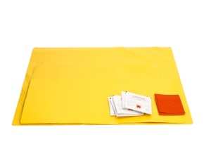 Set reparatie prelata galben, contine 5x servetele degresare petic prelata 19,5x24cm; 24x39cm; 48x39cm