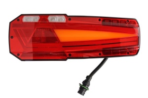 Stop spate Stanga MAVIC (LED, 12/24V, cu indicator, lampa anti-ceata, lampa mers inapoi, cu lumini frana, lumini parcare/pozitie, reflector triunghiular, lungime cablu: 0,5m, conector: AMP 7PIN Bayon