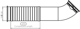 Teava esapament (diametru:128mm, lungime:270/670mm) EURO 4 potrivit DAF CF 85, XF 105 dupa 2005