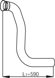 Teava esapament (diametru:89mm, lungime:590/830mm) potrivit MERCEDES ATEGO, ATEGO 2 OM902.916-OM906.939 dupa 1998