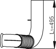 Teava esapament (lungime:495/840mm) potrivit MERCEDES ACTROS MP2 / MP3 OM541.926-OM541.943 dupa 2003