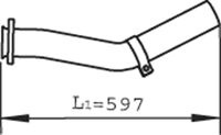 Teava esapament (lungime:597/660mm) EURO 3 potrivit MAN TGL I, TGM I dupa 2005 - Img 2