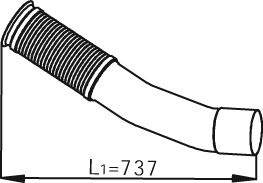 Teava esapament (lungime:737/760mm) potrivit MERCEDES ACTROS MP2 / MP3 OM541.920-OM541.999 dupa 2003