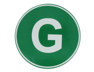 Autocolant sticker avertizare informare G 1 buc, vehicule ecologice, culoare verde diametru 22cm