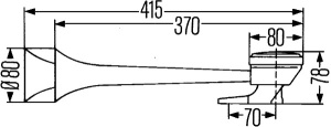 Claxon (Pneumatic, 24V, 415mm, 300; 350Hz, 118dB, Crom) - Img 2