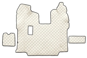 Covor podea camion potrivit SCANIA tunel central ECO-LEATHER, set 3 buc. (material - eco-piele, culoare - bej, pentru transmisie manuala) potrivit SCANIA L