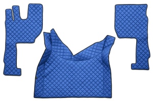 Covor podea camion potrivit VOLVO, ECO-LEATHER, set 3 buc. (material - eco-piele, culoare - albastru, transmisie automata) potrivit VOLVO FH16 II dupa 2014