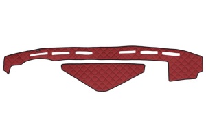 Covoras bord (fara locas senzor) rosu, ECO-piele, ECO-LEATHER potrivit RENAULT TRUCKS T dupa 2013