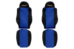 Huse scaun camion Classic (albastru, material velur, serie CLASSIC, centura pasager asamblata in scaun; centura de siguranta a soferului asamblata in scaun) potrivit MAN