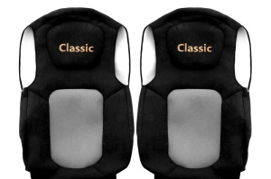 Huse scaun camion Classic (gri, material velur, serie ELEGANCE, centura pasager asamblata in scaun; centura de siguranta a soferului asamblata in scaun) potrivit FORD F-MAX - Img 2