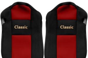 Huse scaun camion Classic (rosu, material velur, serie CLASSIC, centura pasager asamblata in scaun) Mercedes Actros - Img 2