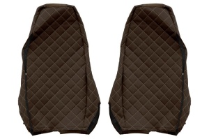 Huse scaun camion Elegance (maro, material eco-piele, serie ELEGANCE, tetiera integrata pentru pasageri; tetiera soferului integrata) potrivit SCANIA R - Img 2