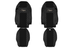 Huse scaun camion Elegance (negru, material eco-piele / velur, serie ELEGANCE) potrivit MERCEDES