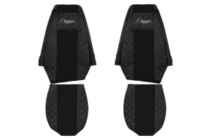 Huse scaun camion Elegance (negru, material eco-piele / velur, serie ELEGANCE) potrivit RENAULT PREMIUM