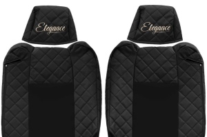Huse scaun camion Elegance (negru, material eco-piele / velur, serie ELEGANCE, tetiera reglabila a pasagerului; tetiera reglabila a soferului) potrivit RENAULT T - Img 3