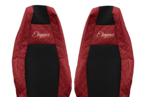 Huse scaun camion Elegance (rosu, material eco-piele, serie ELEGANCE, tetiera integrata pentru pasageri; tetiera soferului integrata) potrivit SCANIA R - Img 3
