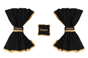 Perdea cortina cabina (cabina larga, piele intoarsa) CLASSIC, cantitate in set: 5buc negru, tip cabina: XXL potrivit MAN TGA, TGX I dupa 2000 - Img 2