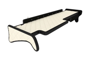 Raft polita interior cabina (panou LED, lumina alba; cabina larga XXL; lung; sertar suplimentar sub blatul mesei, lung, culoare: bej, serie: ELEGANCE) potrivit MAN