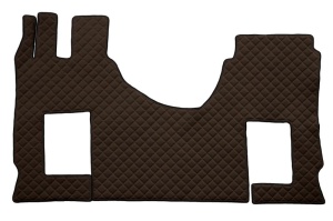Set covor podea camion Mercedes Actros scaun pneumatic pentru pasageri, ECO-LEATHER, 1 bucata (material - eco-piele, culoare - maro, cabina lata 250 cm)