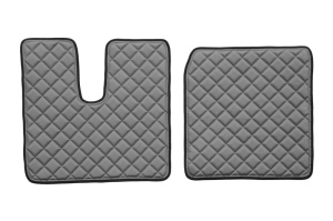 Set covor podea camion potrivit MAN ECO-LEATHER, set 3 buc. (material - eco-piele, culoare - rosu, cabina lata 250 cm) potrivit MAN TGA dupa 1999 - Img 2