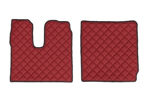 Set covor podea camion potrivit MAN un sertar, ECO-LEATHER, set 7 bucati (material - eco-piele, culoare - rosu, transmisie automata) potrivit MAN TGX dupa 2019 - Img 2